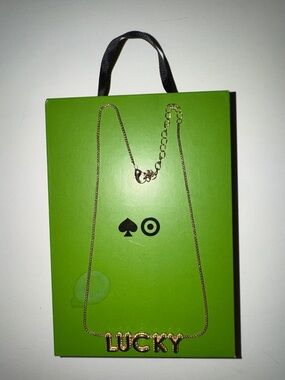 Kate Spade X Target "LUCKY" Bubble Necklace Goldtone 16"